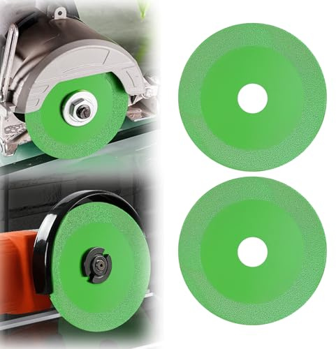 Flintronic Disco da Taglio per Vetro, Diamantati Lama, 2 pz-115mm(Verde) | Disco Diamantato Glass Cutting Disc per Angle Grinder, per Smerigliatrice Angolare, Marmo, Vetro, Cristallo, Taglio