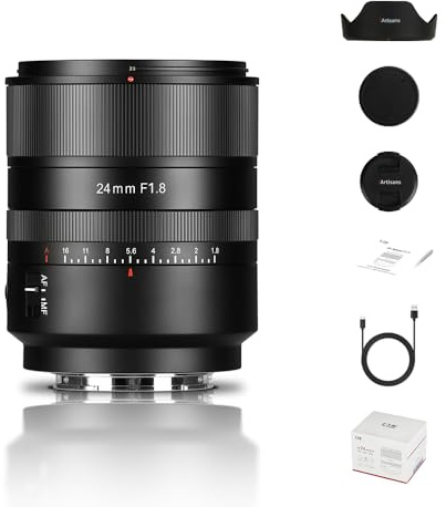 7artisans AF 24 mm F1.8 FE fullformat-vidvinkelobjektiv, stor bländare STM autofokus kompatibel med Sony E-Mount-kameror