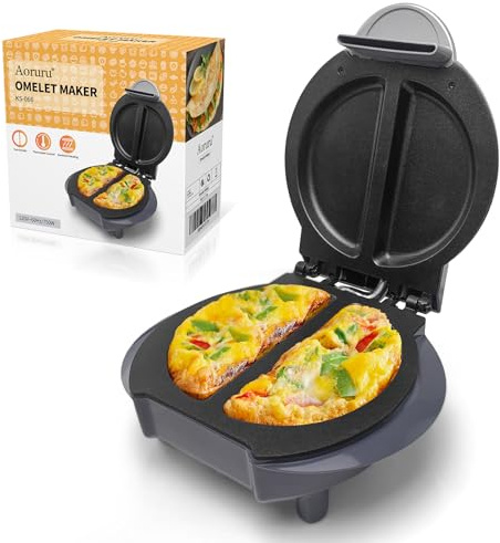 Aoruru Macchina elettrica per frittata, per frittata, snack, dessert, antiaderente, in acciaio inox, 16,5 cm