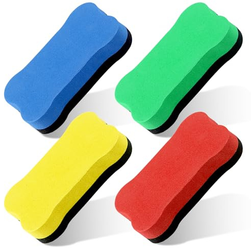 4 pezzi di spugna per lavagna bianca, cancellatore magnetico per lavagna bianca, lavabile a mano, in microfibra per lavagna a fogli mobili, lavagna, lavagne magnetiche, lavagne bianche e lavagne