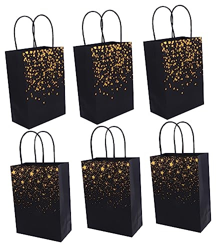 VICASKY 12stücke Papiertüte Geschenktüte aus Papier Braune Papiertüten Faltbar Wiederverwendbar für Geschenke Partys Einkäufe