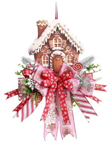Arroopu Weihnachts-Türkranz | 50cm Türkranz Mit Schild | Weihnachtsdeko Für Draussen Haus Bauernhof Hof Fenster Baum