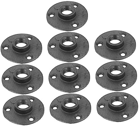 FUTUREORYY 10pezzi Flangia Per Pavimento in Ferro Malleabile Raccordi Malleabili Per Scaffalature Decorative Base Fissa Per Mobili Flange Decorative e Interni