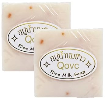 Sapone al latte di riso, sapone tailandese artigianale al riso, schiarente naturale, delicato e idratante, detergente profondo dei pori, per viso, corpo e mani (2)