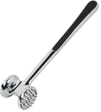 KESPER | Fleischklopfer – Edelstahl | Fleischhammer 20,5 cm, beidseitig nutzbar, rutschfester Griff, ideal für Schnitzel & Steaks | 90468