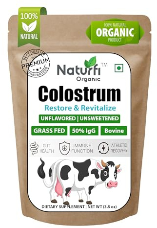 Colostrum Powder | 100 Servings | 50% IgG | Freeze-Dried | First 4-6 Hour Milking Grass Fed Colostrum - Bovine Colostrum, Gut Health Bloating Immunity Skin & Hair, Keto, Gluten & Fat Free (3.5 Oz)