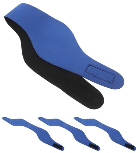 BCOATH 4pcs Neoprene Swimming Headband Ear Protector with Adjustable Fit Sweat-Absorbing Sports Band for Men and Women Blue for Pool Beach Bath and Diving
