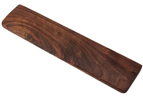 Poggiapolsi per tastiera: supporto per scrivere in noce, ammortizzatore portatile in legno, tappetino da scrivania | protezione per palmo ergonomico, in legno naturale, per computer,