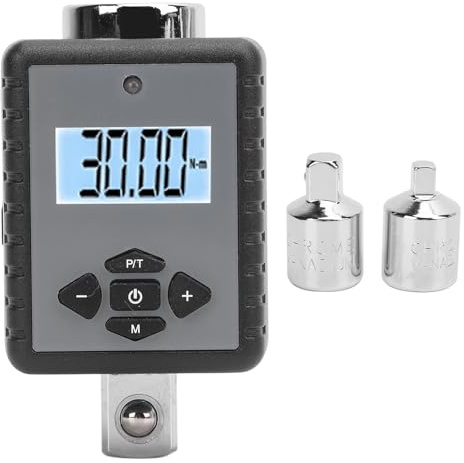 Zohisin Adaptador de llave de torsión Digital de 1/2 pulgada, 2 a 200 N.m con 2 adaptadores, convertidor de llave de torsión para reparación de motocicletas y automóviles