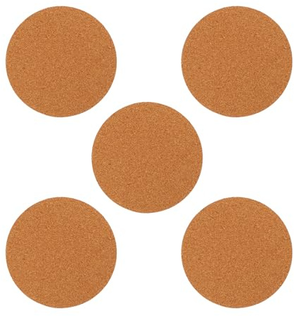 Gadpiparty Coussin pour Plantes en Liège 5 Pièces Diamètre 200 MM, Dessous Plat pour Pots de Fleurs, Adapté pour Jardinage Intérieur et Serrage