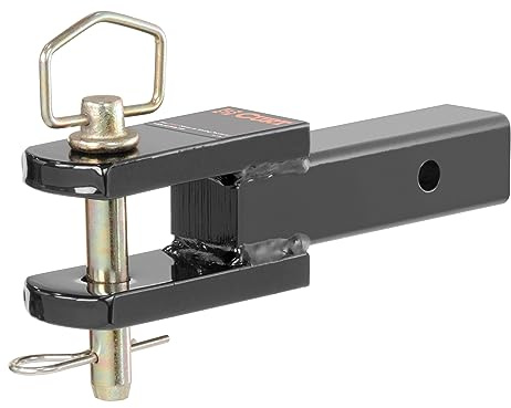 CURT 45821 Clevis Pin Hitch Ball Mount, Fits 2-Inch Receiver, 6,000 lbs, 1-Inch Hole, GLOSS BLACK POWDER COAT