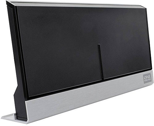 One For All Sv9385 - Antenna da Interni Amplificata Hdtv- Antenna Tv Digitale Ultra Hd 4k Pronta per il Dtt nel Raggio di 25km - Nera