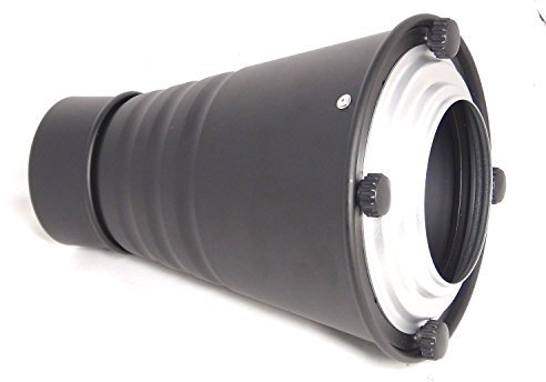 DynaSun SPT-RH XXL Parabola Riflettore Conico Luce Concentrato Snoot per Flash Richter Hensel con di Griglia a nido D'ape e 4 Filtri colorati