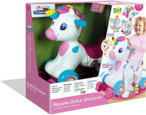 Clementoni 17242 – Nube Dolce Unicornio, Multicolor, 3, Italiano/Inglés, 1 – 3 años