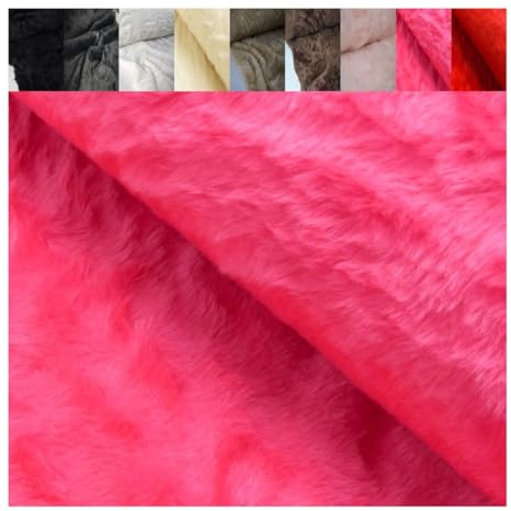 Fabrics-City Pink softig zotty Teddyfell Stoff, Kuschelfell, Kunstfell, Plüschstoff für Nähprojekte, Bastelarbeiten, Dekoration, Kinder & DIY, Kurzhaarig, Fellimitat, 4204