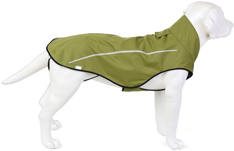 Mile High Life Hunderegenmantel Einstellbare wasserdichte Haustierkleidung Leichte Regenjacke mit reflektierendem Streifen Einfacher Einstiegsverschluss (XS,Limettengelb)