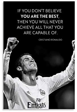 QWSDE Kunstdruck auf Leinwand, Motiv: Fußballer CR7 Cristiano Ronaldo Athletic Star 4, 50 x 75 cm
