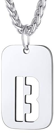 Bandmax Militärische Dog Tag Buchstabe B Anhänger Halskette für Männer Frauen Edelstahl Erkennungsmarke + Weizenkette 55+5cm Kette Modeschmuck Accessoire
