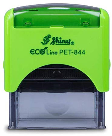 Stempel Shiny ECOline PET-844 mit eigenem Text und Logo personalisieren - 57 x 22 mm, bis zu 5 Zeilen - Stempel aus recycelten Kunststoffen