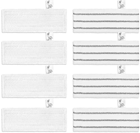 KEEPOW Bodentücher 8 PCS für Kärcher Dampfreiniger EasyFix SC 1 SC 2 SC 3 | Kompatibel mit Kärcher Dampfreiniger EasyFix SC 1, SC 2, SC 3, SC 4, SC 5 Bodendüse,4 Grau,4 Weiß