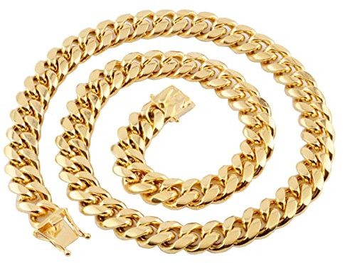Whoiy Halskette Edelstahl Männer, Kette Gold Damen 71cmx10mm Kette Panzerkette Dicke Modeschmuck Elegant für Herren Frauen Unisex Urlaub