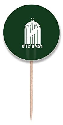 Barcode Einkaufen Scannen Vogelkäfig Zahnstocher Flaggen Runde Etiketten Party Dekoration