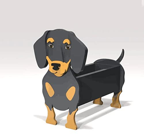 Flowerpots Dog Flower Pot Multiple Pet Dog Breeds Garden Pots DIY PVC Flower Planter Garden Home Decor Plant Pot (Color : Dachshund, Size : 34 * 24cm)