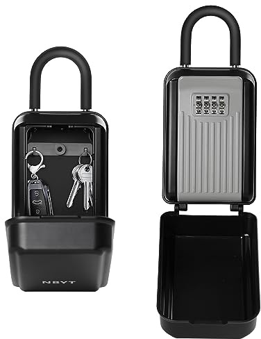 NBYT Portable Combination Lock keybox, Wall Mount,For House Keys Key Hiders to Hide a Key Outside,Waterproof Key Safe Storage Lock Box(With Shackle)