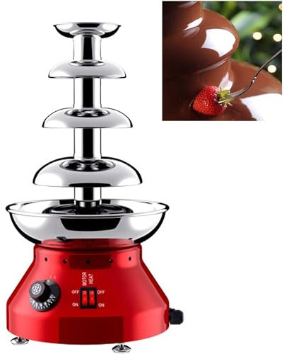 COYEUX Máquina de Fuente de Fondue de Chocolate de 4 Niveles, Fuente de Chocolate Comercial de Acero Inoxidable de 230 W, Ajustable a 30 ℃ ~ 110 ℃, para Fiestas, Bodas, restaurantes y reuniones
