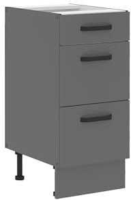 Kuechen-preisbombe Küche Nessa Unterschrank 40 cm Anthrazit Küchenzeile Küchenblock Einbauküche