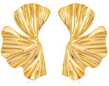 LILIE&WHITE Gold-Ohrringe für Frauen Hypoallergene Ohrstecker Statement Trendy Zirkon Tropfen Ohrringe
