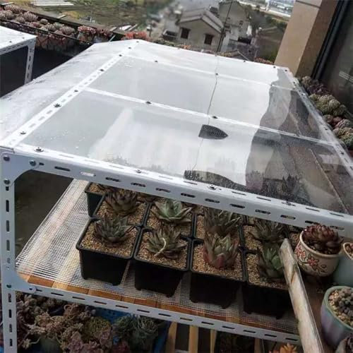 Sh000ad Klare Polycarbonatplatten Kunststoff-Dachplatte,1mm Dicke Isolierte Gewächshausplatte,Transparente PC-Endurance-Platten,UV-wasserdichte Dachbahnen Außenmarkise Ersat (1m x 2m)