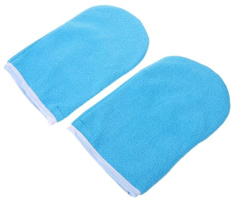 LALADEFIEE Paraffinbad Handschuhe aus Gewachster Baumwolle Handwärmer Einlagen für Professionelle Spa Wachstherapie Geeignet für Trockene Hände und Hautpflege Blau