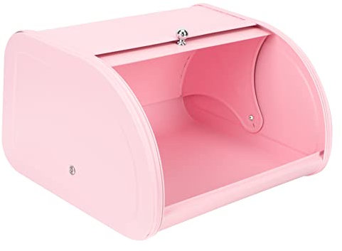 Ciieeo Caja pequeño recipiente metálico storage box Almacenamiento de pan Panera balde pequeño bolsa de tostadora reutilizable suministros de cocina Acero inoxidable rosa