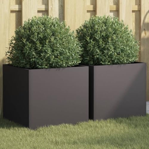 Xichuzi Jardineras 2 Unidades Acero Laminado en frío Negro 42x40x39 cm, Huerto Urbano Terraza, Jardineras Exterior, Jardineria Maceteros, Mesa De Cultivo, Huerto En Casa - 841548
