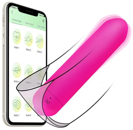 PQKuss Bullet Vibrator mit APP Ferngesteuerter mit 10 Vibrationmodi Mini Kugelvibrator G Punkt Vibratoren für Paare Bluetooth Vibrierende Ei Klitoris Nipple Stimulator Sexspielzeug für Frauen(Rot)