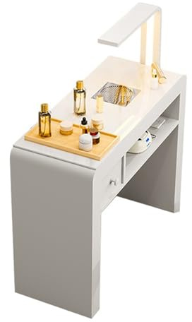 Moderner Maniküre-Tisch Nail-Tech-Schreibtisch Schubladenschrank, professioneller Nagel-Beauty-Spa-Salon-Arbeitsplatz mit elektrischem Staubsammler , Holz-Make-up-Frisierstation, Nageltisch-Station
