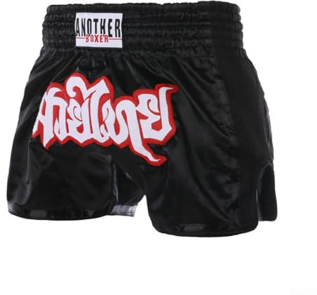 Besshepplo Short de boxe, Muay Thai pour homme et femme, coupe ajustée, short de boxe MMA, kickboxing, vêtements d'arts martiaux, de M à XXL (XL, noir)