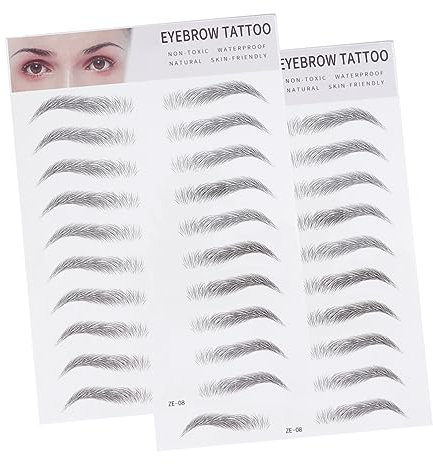 DRESSOOS 2stücke Haarähnliche Augenbrauen Transfer Sticker Natürliche Imitation Augenbrauen Aufkleber Hautfreundlich Wiederverwendbar Für Frauen Und Männer Geeignet