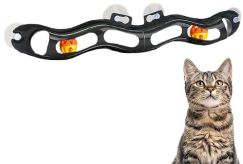 Spår för kattbollar, bollbana, kattleksak | Exerciseleksak med sugkopp fönster - Track Roll kattleksak med bollar för fysisk och mental stimulering