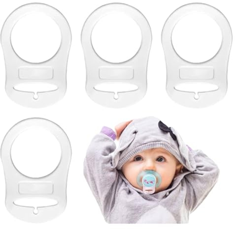 4 Stück Silikonring für Schnullerkette, Schnuller Adapter, Baby Silikonring Schnullerhalter Baby Ring Adapter, Silikonring für Schnuller