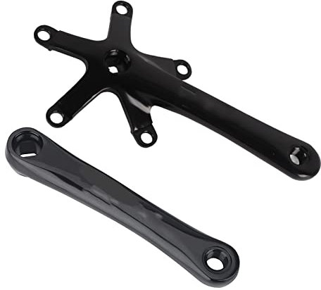Beufee Fahrrad Kurbelarm, 1Pair 170mm Mountain Road Bike Legierung Linke und rechte Kurbel Single Speed ​​Square Square Taper Kurbel Quadrat Lochbike Kurbel für Mountainbike (Schwarz)