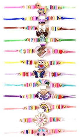 12Pcs Bracelets d’Amitié pour Enfant, Bracelets Papillon-Licorne Bijoux Enfants Filles, Bracelet Tressés Réglables avec Cœur et Hibou, Cadeau Anniversaire pour Petites Filles de 3 à 15 Ans (Mixte)