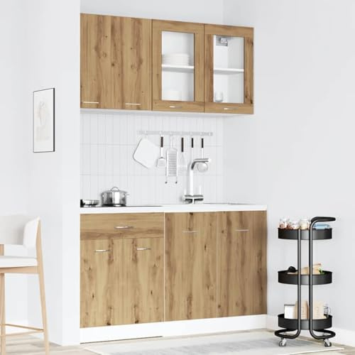 Emmtore Set de Muebles Cocina 4 pzas Madera ingeniería Roble Artesanal
