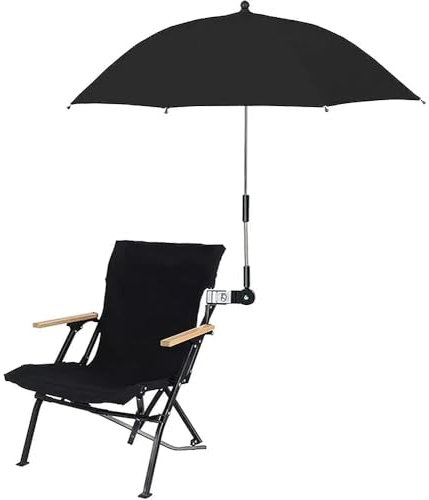 Chair Umbrella with Clamp Adjustable Beach Chair Umbrella Sunshade All Position Universal Parasol Portable Clip on Parasol for Patio Beach Stool Stroller Wheelchairs Golf Carts