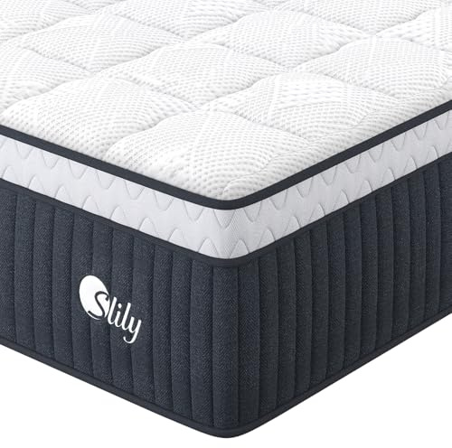 slily Matelas 180x200 30 cm Épaisseur Matelas Hybride à Ressorts Indépendan Ensachés et Mousse à Mémoire de Forme Gel, H3 H4 Ferme 7 Zones Confort Respirant Matelas 2 Personnes, Oeko-tex