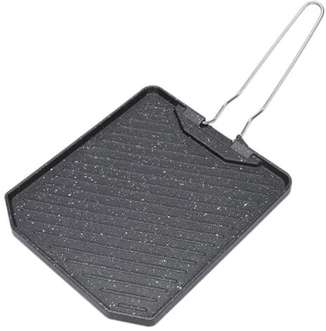 LAIOUSN Padella antiaderente per pesce con impugnatura comoda per grigliare all'aperto adatta per pasti veloci a casa cucina pentole antiaderenti