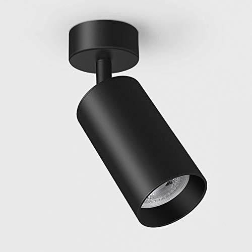 USMCPQVXN Faretti da Soffitto Orientabili, Rotondi, Neri Opachi, Attacco Gu10,Da da Soffitto in Alluminio con Montaggio in Superficie, Faretto Orientabile, 60 X 112 Mm,Dina Non Inclusa