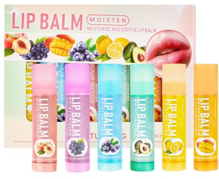 AEIXYA 6 Pièces Baumes À Lèvres Fruités, Ensemble De Baumes À Lèvres Hydratants - Soin Des Lèvres Pour Lèvres Très Sèches - Cadeaux Pour Filles - Masque De Nuit Pour Les Lèvres, Soin Des Lèvres