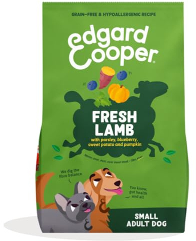 Edgard & Cooper Croquettes Chiens Adultes, sans Céréales pour Petits Chiens (3kg), Agneau Frais, Recette Hypoallergénique avec Ingrédients Naturels, sans Farine De Viande